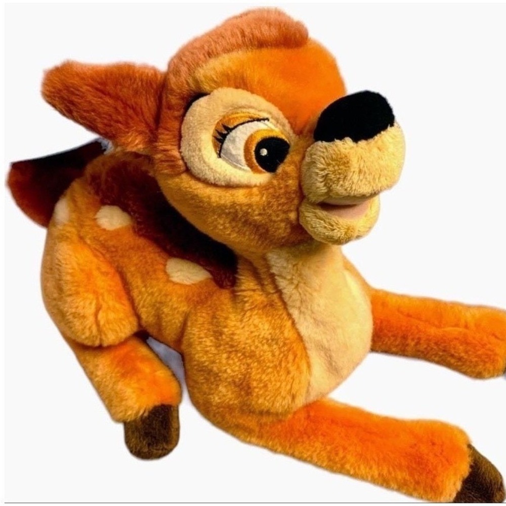 Disney Bambi Plush Stuffed Animal Lying Down Deer Orange Brown White Spots